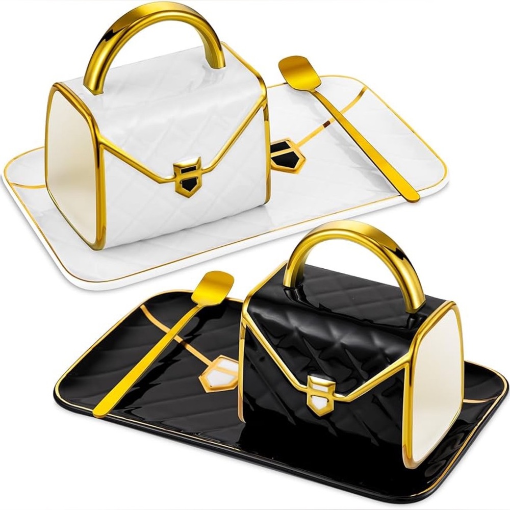 Designer Bag Ceramic Mug and Saucer Set - 10oz